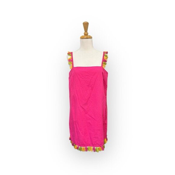 Anthropologie Dresses & Skirts - Anthropologie The Hartley Shift Mini Dress Size S Small Pink Fringe